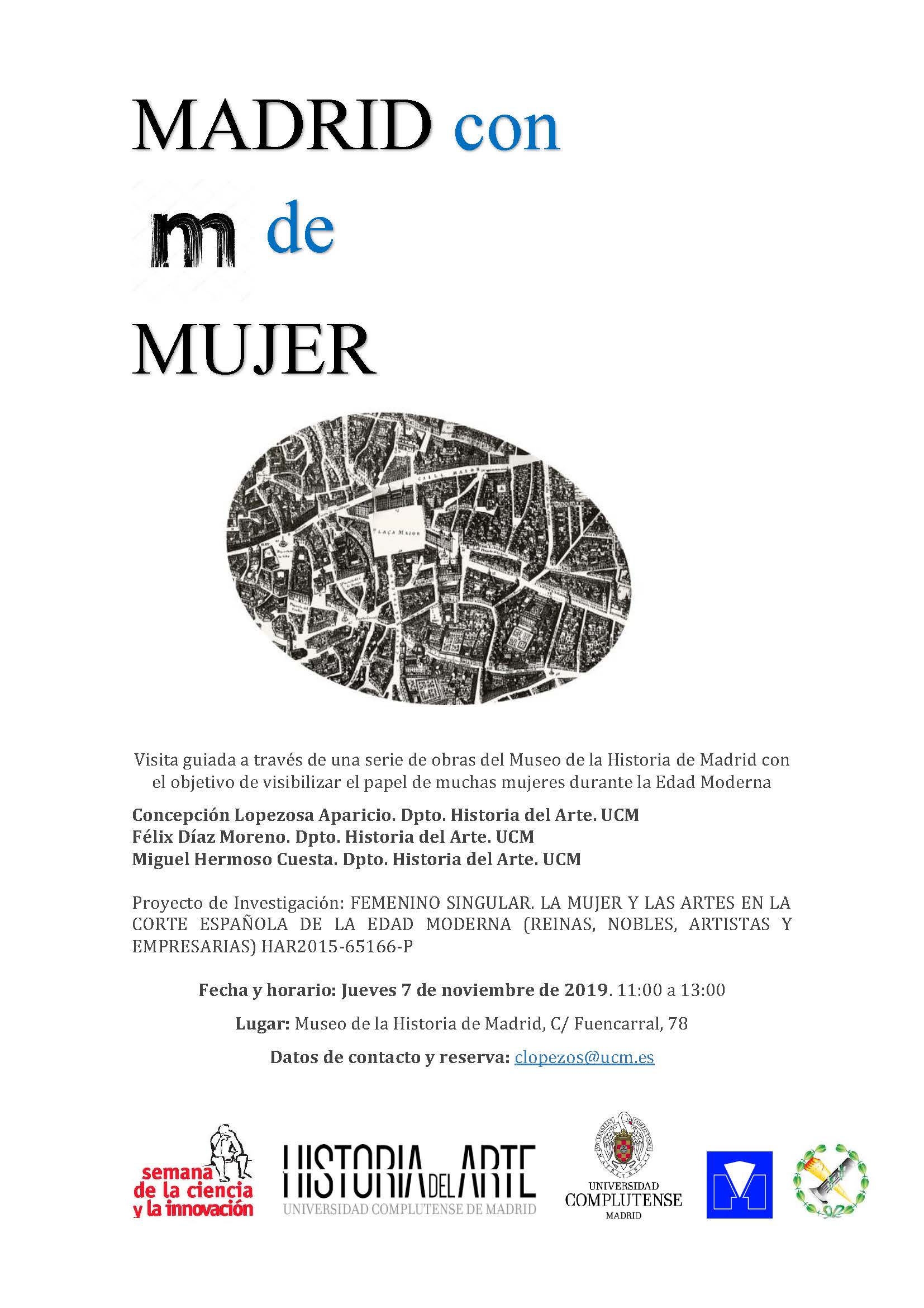 Madrid como M de Mujer. Museo de la Historia de Madrid. 7 de noviembre. 11:00 h.